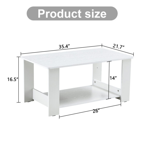 b47ca3dca85041c9adccbb2105f9eb2b_4b810b2724a87482ace48a44301c2016 A modern and practical white coffee table. The double layered coffee table is made of MDF material,. Suitable for living room, bedroom, and study. CT-16