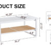 Modern minimalist white double layered solid wood coffee table. Glass tabletop, imitation rattan  edge table. Rectangular table suitable for living room, dining room, and bedroom