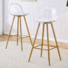 Modern and comfortable upholstered bar chairs, metal legs, small size bar chairs, suitable for part of the crowd, stylish design for dining room, kitchen, terrace and living room chairs.