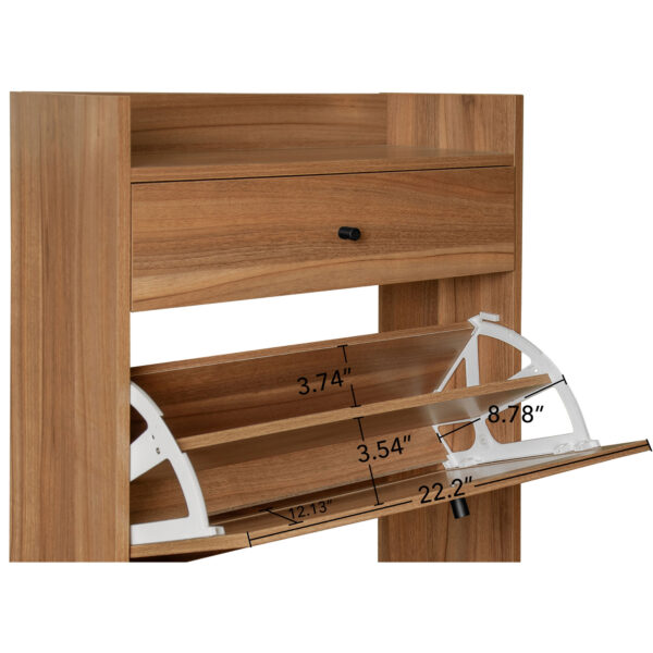 Rattan, Allen 2 Door 1 Drawer Cabinet, Shoe Rack, Double Layer, Suitable for Entrance