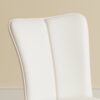 55"x31.5"Cream-Style White MDF Dining Table Set with 6 Armless Chairs.MDF Tabletop and metal legs.The backrest of the dining chair has a vertical line design.Adding a warm atmosphere to your family.