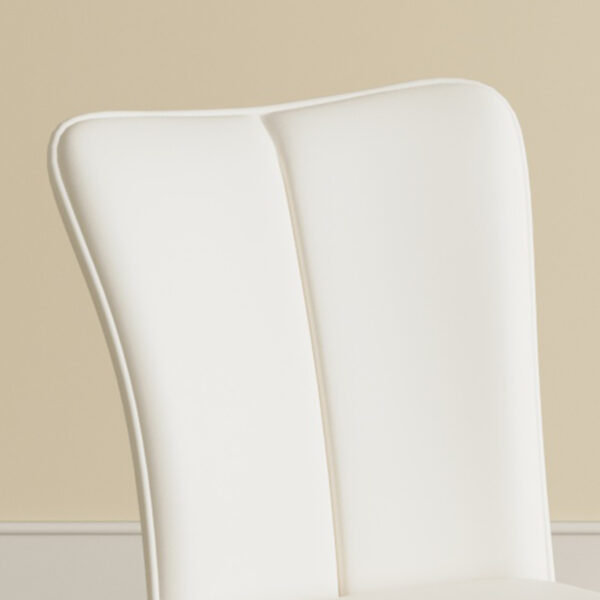 b4d414ff9c664f40949705b45aff95fe_8db0d1f7e4f6689d7350b200452f6c80 55"x31.5"Cream-Style White MDF Dining Table Set with 6 Armless Chairs.MDF Tabletop and metal legs.The backrest of the dining chair has a vertical line design.Adding a warm atmosphere to your family.