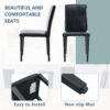 Four black PU dining chairs, simple and versatile, comfortable and accompanied. The exquisite and multifunctional dining chair has opened up a comfortable new experience. (4-piece set)