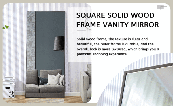 b565da825c98422fa963f195e0564056_20240315_7ef2c9c79d12609c2958278fadc5a957 Fourth generation solid wood frame long mirror, dressing mirror, bedroom foyer, decorative mirror, clothing store, floor to ceiling mirror, wall mounted. 71 "* 31.4"