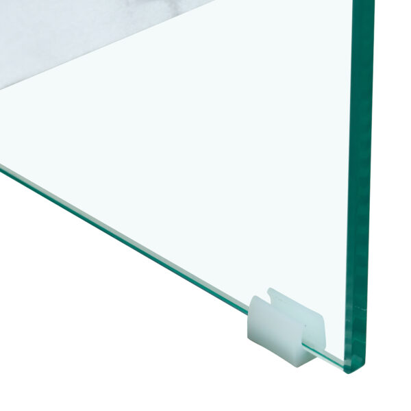 b57afde4f8ce4806b98fc36f90b7cccc_9dfd95750745efe25ff1b49a0b48ee2b 43.3 Inch Modern Two-Tier Coffee Table - Clear Tempered Glass and White Marble Texture, Multifunctional Storage Design.The bottom tier includes a drawer.Can be used as a coffee table,side table,etc.