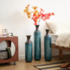 Floor metal vase modern style decoration home droplet shaped white metal vase 3-piece set gorgeous home decoration large glazed metal vase