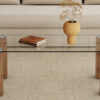Glass-Top Coffee Table,tea table, with MDF Legs - Stylish Blend of Elegance and Durability 44.9"*21.7"*16.9"