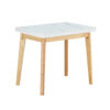 White sintered stone tabletop with rubber wooden legs, foldable computer desk, foldable office desk, suitable for restaurants, living rooms, terraces, kitchens