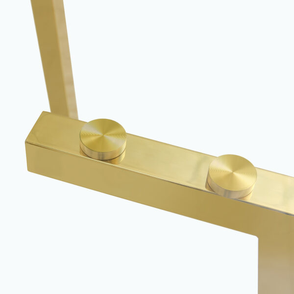 b607468db52c40fbbf12de65ac9adad1_4a6e4ab0fc462b445c3a980974e16b7a Modern Luxurious Round Tempered Glass Dining Table with Gold 7-Shaped Metal Legs,suitable for family meals, office conferences, or as a casual coffee table for various occasions.47.3*47.3*29.5