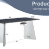 63"x31.5x30" Black Marble-Patterned Slab Dining Table with Stainless Steel Butterfly Legs.The tabletop is designed to be scratch and heat resistant.Slabs Tabletop,Stainless Steels Legs.