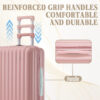 20"/24"/28" 3 pcs/set in ABS Spinner Wheel Luggage, Carry on Suitcase, with Cup Holder & USB Port & Phone Holder (Pink)
