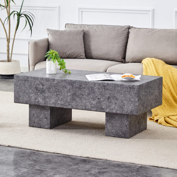 b68e190b6f904d39aa745a3656f30e6d_35660d3791df11b45824f886689fa99c Modern Simple Gray Texture MDF Coffee Table - 43.3"x21.6"x17.2" Practical Model.Making it an ideal addition to any living room or apartment.