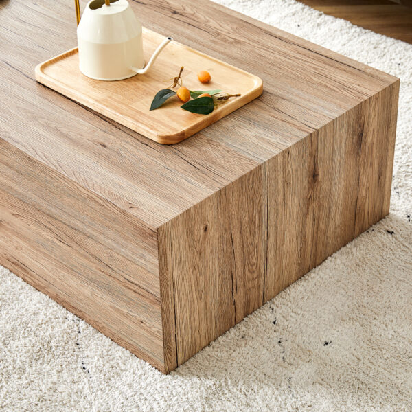 b69ae8794d77416999c7704d753d8cd9_e5eaf6ecc8bbd70eaddb4d995f964774 Light Wood Texture MDF Coffee Table - Simple Modern Style.Modern MDF coffee table with wood texture pattern -39.3x23.6x11.8 inches - stylish and durable design.