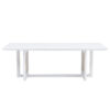 Chinese style white solid wood and imitation rattan coffee table, rectangular solid wood coffee low table, small living room coffee table