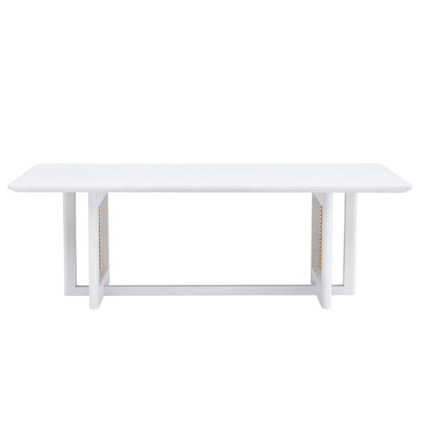 b6abf91255a24a23afa43e28f0984ad4_20231205_2cbcf8814776d59a9e6605bc29566174 Chinese style white solid wood and imitation rattan coffee table, rectangular solid wood coffee low table, small living room coffee table