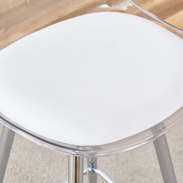 Modern and comfortable upholstered bar chairs, metal legs, small size bar chairs, suitable for part of the crowd, stylish design for dining room, kitchen, terrace and living room chairs.