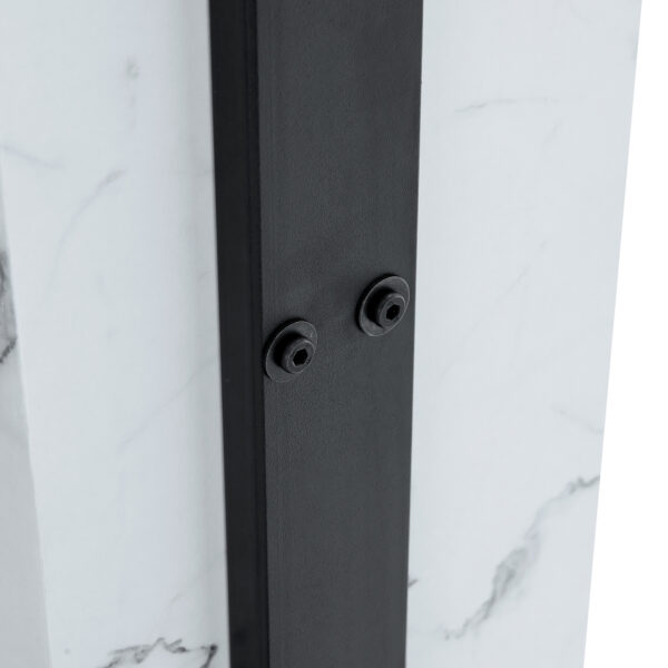 b6cca74cb968424cae8ee83f5e78600b_68a22409564ff50738bbc9da0fa9d481 47.2"x23.6" Black and White Minimalist MDF Marble-Patterned Coffee Table.White marble pattern sticker,Black metal leg spray coating,MDF Coffee table.Showcasing a modern and simple style.