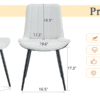 Extended Seat Cushion PU Dining Chair Set - Four Pieces.Smooth line design.Can integrate well into various modern home decoration styles.White and Black Splicing Colors.