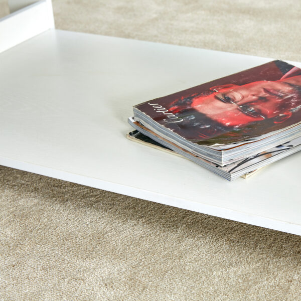 b6dc345b150d4417bc2fbde96d16207d_20240206_c826f2c3c5435f912377b8e7cd46fbe8 A modern and practical white coffee table and coffee table. The double layered coffee table is made of MDF material,. Suitable for living room, bedroom, and study.43.3"*21.6"*16.5" CT-16