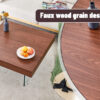 Walnut Colored Square MDF Coffee Table - 31.5"x31.5" with Tempered Glass Legs.Density Board Sticker,Reinforced Glass Legs.Walnut Colored Texture Sticker.