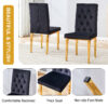 8 piece dining chairs.The gold metal legs complement the black velvet, showcasing a perfect blend of modern and classic elements.Suitable for various occasions such as kitchens,conference rooms, etc.