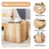 Elevate your living space with this square modern MDF coffee table that showcases smooth, light wood color texture patterns. It is characterized by stylish design.15.7*15.7*15.7