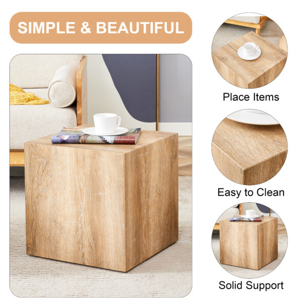 b74a899a922a45e0b3e2834e5ee5df4f_03a56c12e1cf9964581284a5b9769397 Elevate your living space with this square modern MDF coffee table that showcases smooth, light wood color texture patterns. It is characterized by stylish design.15.7*15.7*15.7