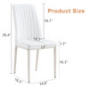 4 Dining Chair Set, White Dining Chair Set, PU Material High Back Seat and Sturdy White Leg Chair for Dining Room, Kitchen and Living Room c-010