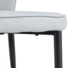 4 light gray modern dining chairs with stylish PU patterned backrest and black metal legs for a comfortable home experience in the kitchen, bedroom and office.