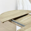 Dining Table for Farmhouse Kitchen 59x43 Inch Expandable Oval Table Top with Removable Leaf Trestle X Shaped Base White