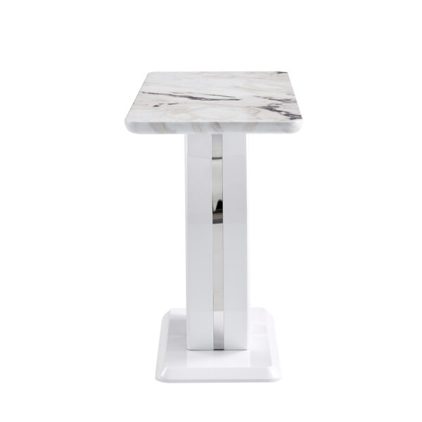 Modern Simple Glossy White Rectangular Counter Bar Table 47.24" x 18.11" x 29.52" For Living Room Bedroom Bedside Entrance House Balcony Office Bathroom. BT-1280