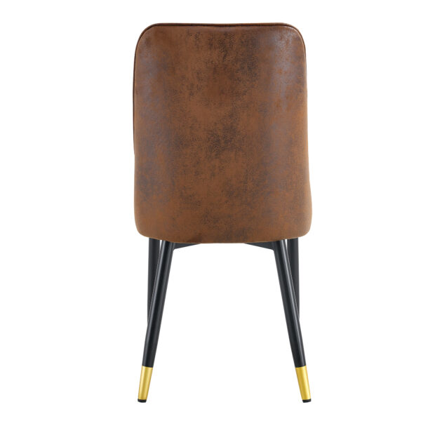 b80318a257cf487bb5ec927d41380e0c_51183b871aaacb2dfa4ca97271837e1d Brown Suede-like Velvet Dining Chair Set (Two-Pack)Black Metal legs,dinning chairs,brown.
