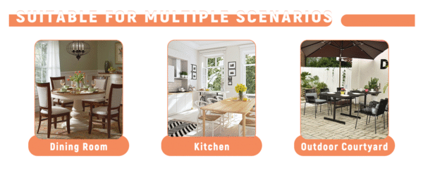 Table and chair set.71*35.4 inch White And Black Spliced Dining Table With Storage Function In The Middle Of The Table Legs.Paired With 6 Light Gray Linen Fabric Chairs.