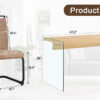 Table and chair set.Wood Texture MDF Coffee Table - Reinforced with Tempered Glass Legs.Paired with 4 brown technology fabric chairs with Featuring arched black legs.