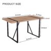 Rustic Industrial Rectangular Wood Dining Table For 4-6 Person, With 1.5" Thick Engineered Wood color Tabletop and Black Metal Legs,Desk For Kitchen Dining Living Room, 55.1" x 31.4"x 29.9"1529W115172
