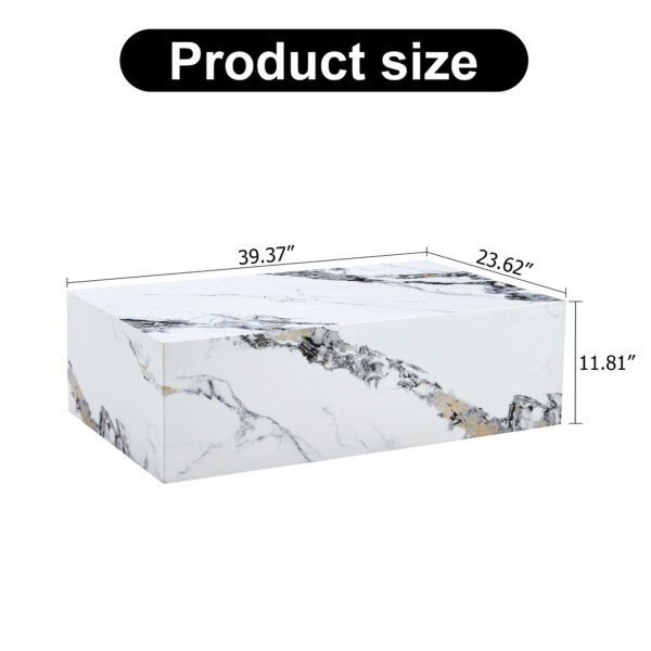 b84b3eea8d76443a91e94d3007be09bd_20230822_7c6d6c17b6beefaa34b75dcefaeef634 Modern MDF Coffee Table with Marble Pattern - 39.37x23.62x11.81 inches - Stylish and Durable Design W1151119518