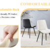 Extended Seat Cushion PU Dining Chair Set - Four Pieces.Smooth line design.Can integrate well into various modern home decoration styles.White and Black Splicing Colors.