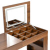 Vanity Desk with Mirror and Lights, Makeup Vanity Table with Flip-Top Tabletop and Storage 7 Drawers, 9 Compartments, 3 Shelves, 3 Color Modes Adjustable Makeup Table for Bedroom, Walnut
