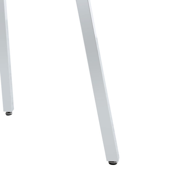 Modern minimalist style circular transparent tempered glass table, tempered glass tabletop, silver metal table legs, suitable for kitchen, dining room, and living room, 42 "* 42" * 29.5 "1123r