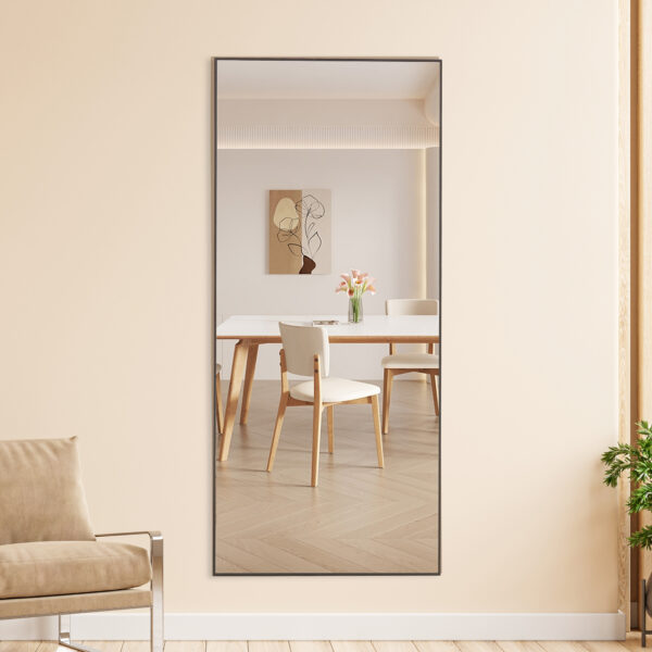 b9717af200e44775b26e2a86bc0ddec4_20240315_a963f4b9f6a941068112f1c7cfdd1096 Fourth generation solid wood frame long mirror, dressing mirror, bedroom foyer, decorative mirror, clothing store, floor to ceiling mirror, wall mounted. 71 "* 31.4"