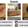 Modern MDF coffee table with wood texture pattern -39.37x23.62x11.81 inches - stylish and durable design