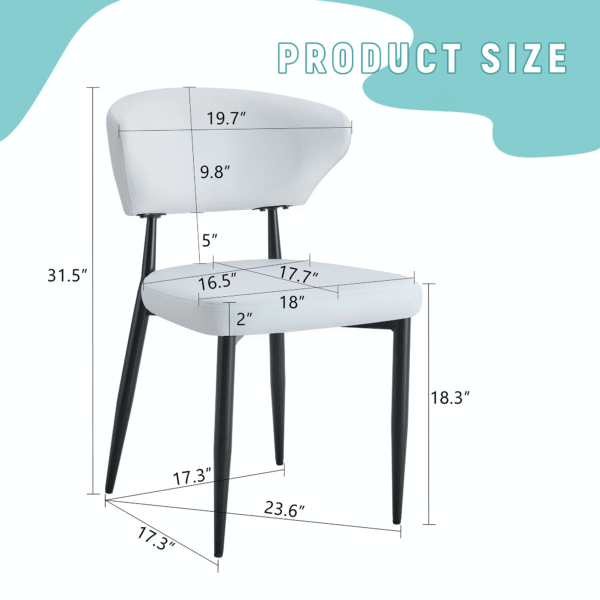 b98b53c90d5a48988a038645893d33b8_9ffbe781db2397f49b4aef6967d7f2ab White Minimalist Ergonomic Dining Chair, With A Curved Backrest For Comfortable Design,Unlocking A Comfortable And Minimalist New Sitting Posture. A Pack Of 4.Available In Black And White.