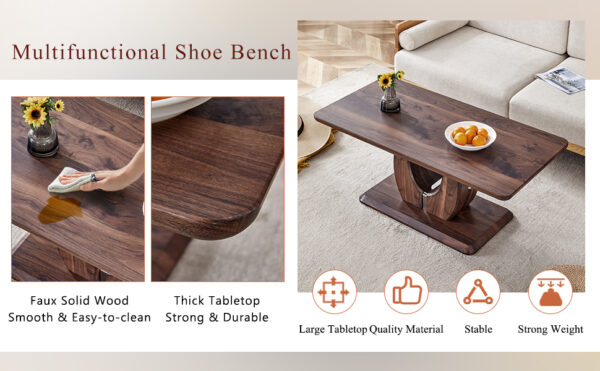 b98f7b64ad384b529b10e320e15b7163_c46a76767193902052e9e611c43cfa07 Modern Minimalist Walnut Dark Brown Texture Sticker-Patterned MDF Rectangular Coffee Table. Add a quiet and cozy atmosphere to your home.MDF coffee table,Walnut,Dark Brown textured Sticker,side table.