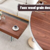 Walnut Colored MDF Coffee Table - 39.3"x21.6" with Tempered Glass Legs.Density Board Sticker,Reinforced Glass Legs.Walnut Colored Texture Sticker.