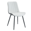 Extended Seat Cushion PU Dining Chair Set - Four Pieces.Smooth line design.Can integrate well into various modern home decoration styles.White and Dark Gray Splicing Colors.