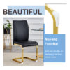 Luxury Simple Arch Chair - Set of 8 BLACK PU Material High Resilience Dining Chair with Arched Metal Gold Leg.Packed In Two Boxes.
