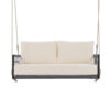TREXM 1-Piece Woven Rope Outdoor Swing Sofa with Soft Cushions Seating 2 for Patio, Courtyard and Balcony (Beige)
