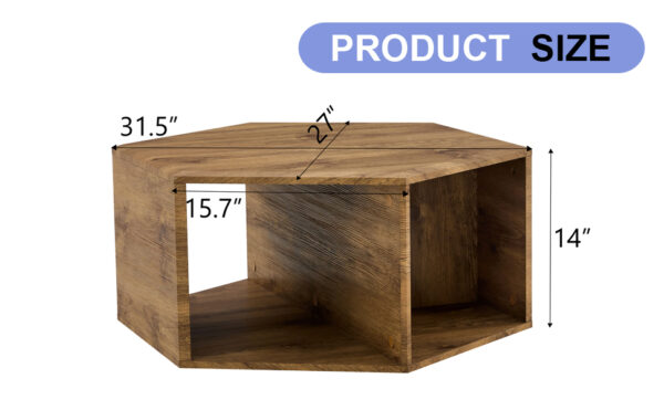 ba6448c55ede445bbd980d1245924fa3_bd75d5f193bc53dd7c762d87fb725ac3 Hexagonal MDF coffee table, characteristic pattern stickers, multi-hole design to give more storage space, simple and convenient design makes it suitable for all kinds of style scenes.