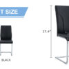 2 Dining Chair Set, Black Dining Chair Set, PU Material High Back Seat and Sturdy Leg Chair, Suitable for Dining Room, Kitchen, Living Room