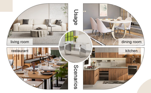 ba96a2de141c4c4c8135b03e02569320_832bb77550a2635360f875254c97a655 Modern rectangular dining table, imitation marbled rock plate table top, stainless steel table legs, suitable for kitchen, dining room, living room 63 inches * 31.4 inches.